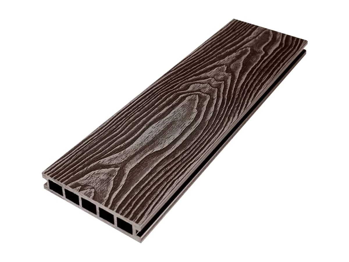 Placă deck terasă WPC 3D DUBLU LEMN, 150x24 mm, maro — imaginea 1