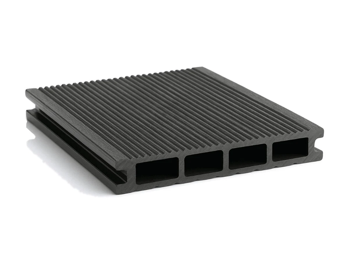 Placă de deck din WPC pentru terasă — Placa Decking WPC Negru 146x24mm, L 3800mm, Gama ECO 3800 mm — imagine 1