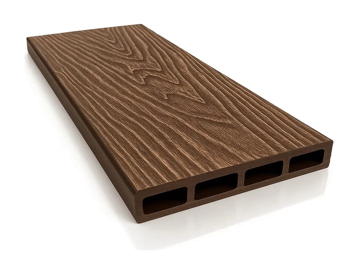 Placă de gard din WPC (lemn compozit) — Placa gard WPC 3D Maro, Dimensiune 120x4000mm, Grosime 21mm — imagine 1