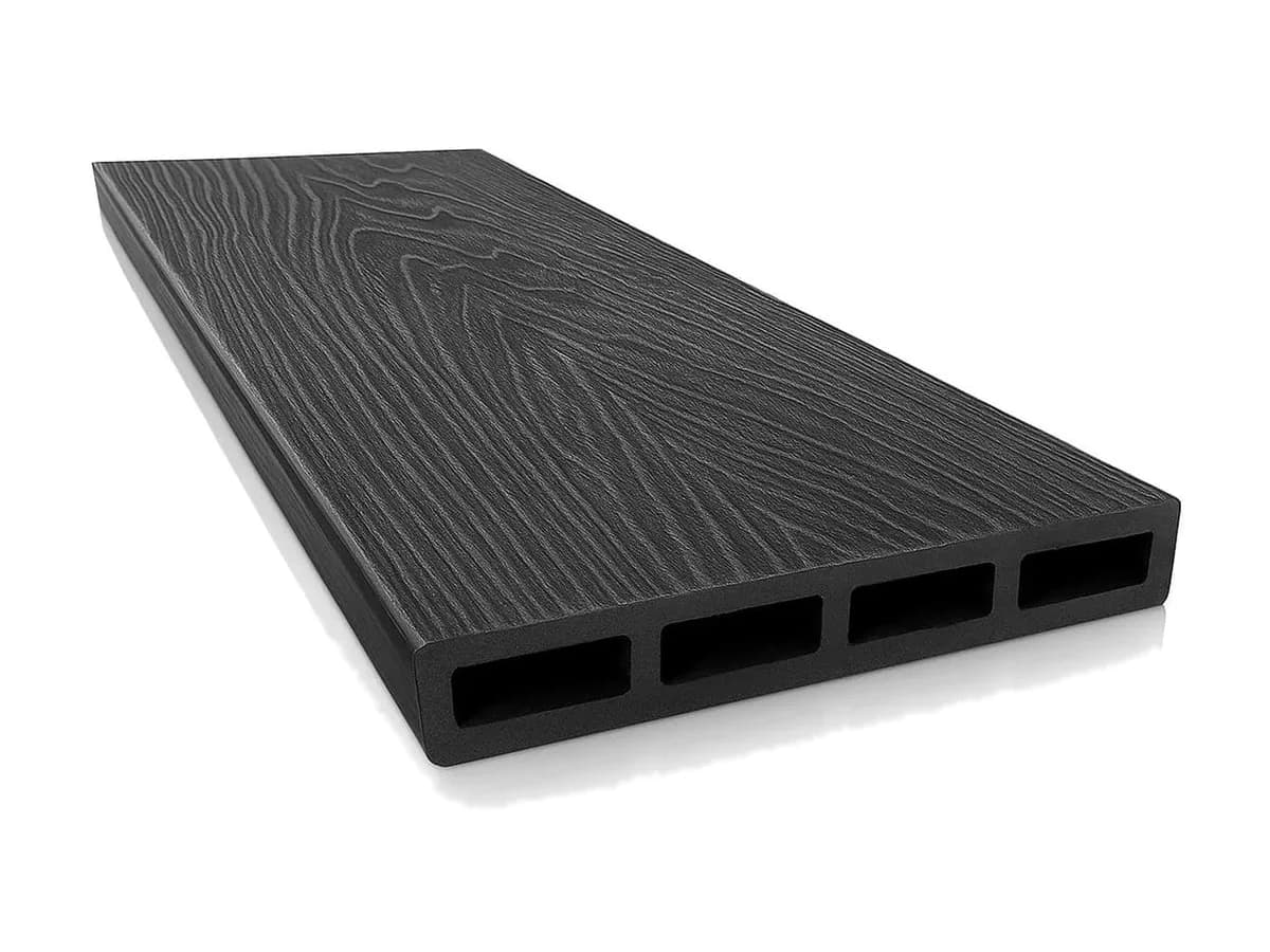 Placă de gard din WPC (lemn compozit) — Placa gard WPC 3D Negru, Dimensiune 120x4000mm, Grosime 21mm — imagine 1