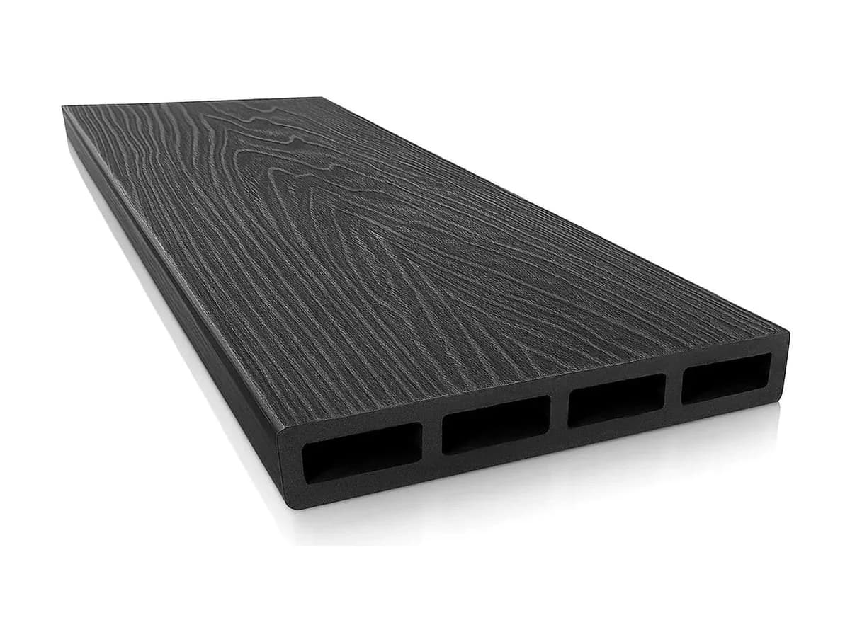 Placă de gard din WPC (lemn compozit) — Placa gard WPC 3D Negru, Dimensiune 120x4000mm, Grosime 21mm — imagine 1
