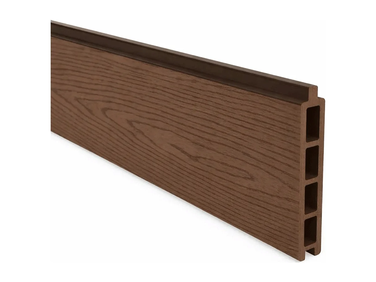 Placă de gard din WPC (lemn compozit) — Placa gard WPC cu imbinare, maro, 20x150x4000mm — imagine 1