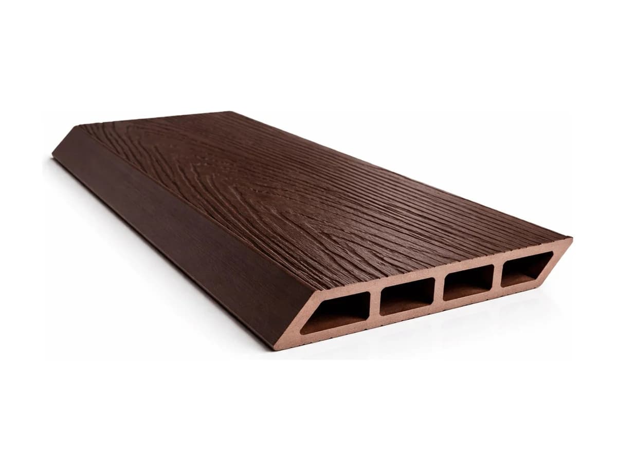 Placă de gard din WPC (lemn compozit) — Placa gard WPC forma romb, 3D, culoare Maro, Dimensiune 120x4000mm, Gr — imagine 1
