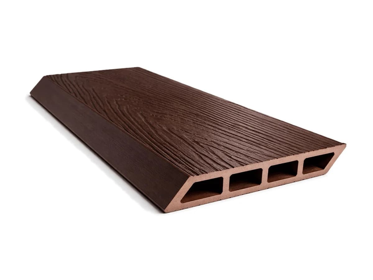 Placă de gard din WPC (lemn compozit) — Placa gard WPC forma romb, 3D, culoare Maro, Dimensiune 120x4000mm, Gr — imagine 1