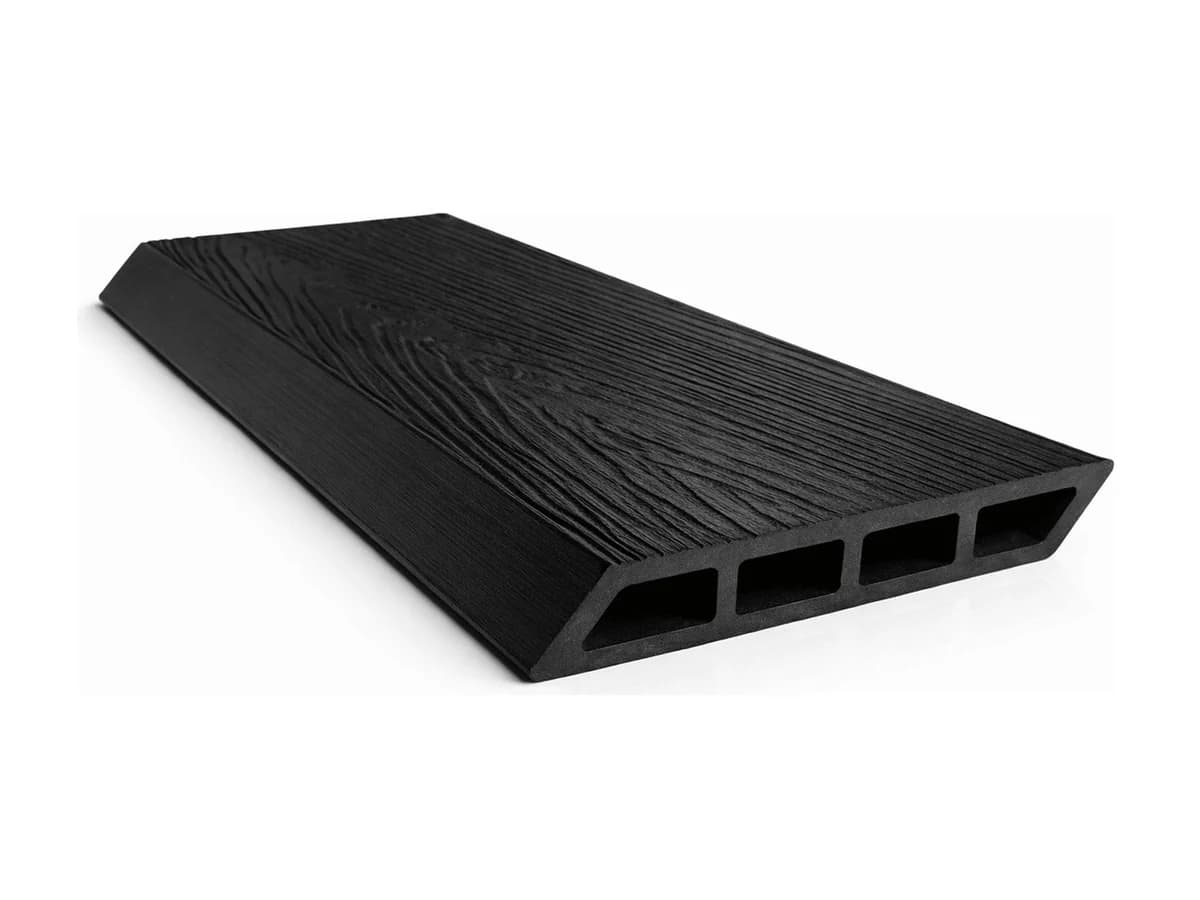 Placă de gard din WPC (lemn compozit) — Placa gard WPC forma romb, 3D, culoare Negru, Dimensiune 120x4000mm, G — imagine 1