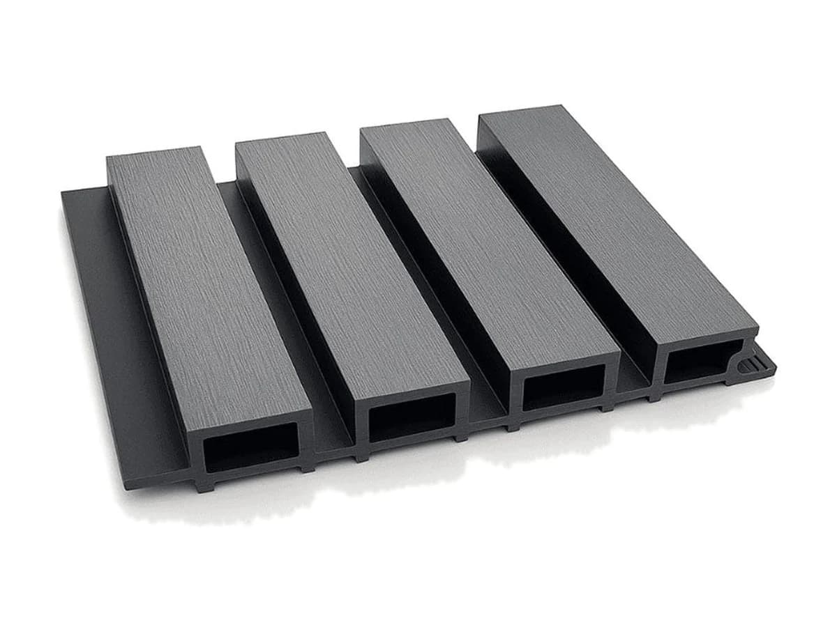 Riflaj WPC pentru placări de perete și fațadă — Riflaj WPC canelat negru, Dimensiune: 219x26mm, Lungime 3600mm — imagine 1