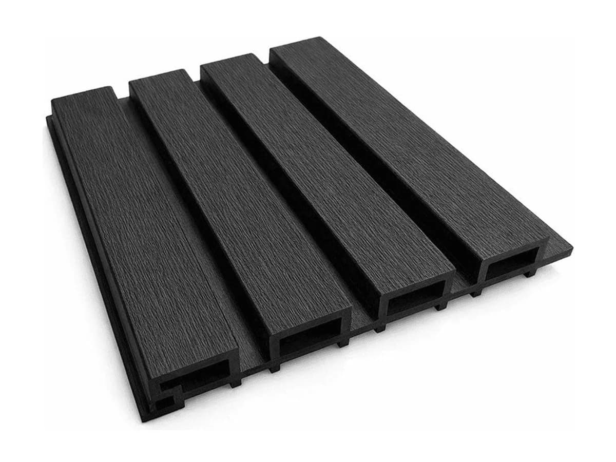 Riflaj WPC pentru placări de perete și fațadă — Riflaj WPC coextrudat canelat negru, Dimensiune: 220x26mm, Lungime: 36 — imagine 1