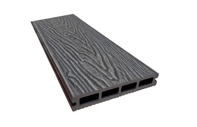 Placa deck terasa WPC 3D, tip pardoseala/dusumea WPC, 150x22mm, gri antracit lemn