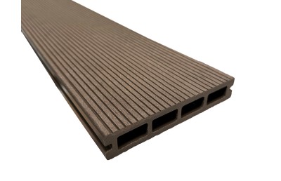 Placa deck terasa WPC 3D, tip pardoseala/dusumea WPC, 150x22mm, maro linii periat