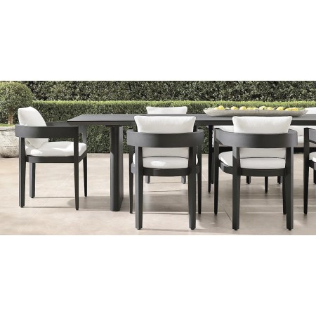 Set masa dining cu 6 scaune premium din aluminiu, pentru terasa/gradina/balcon, model Nisa