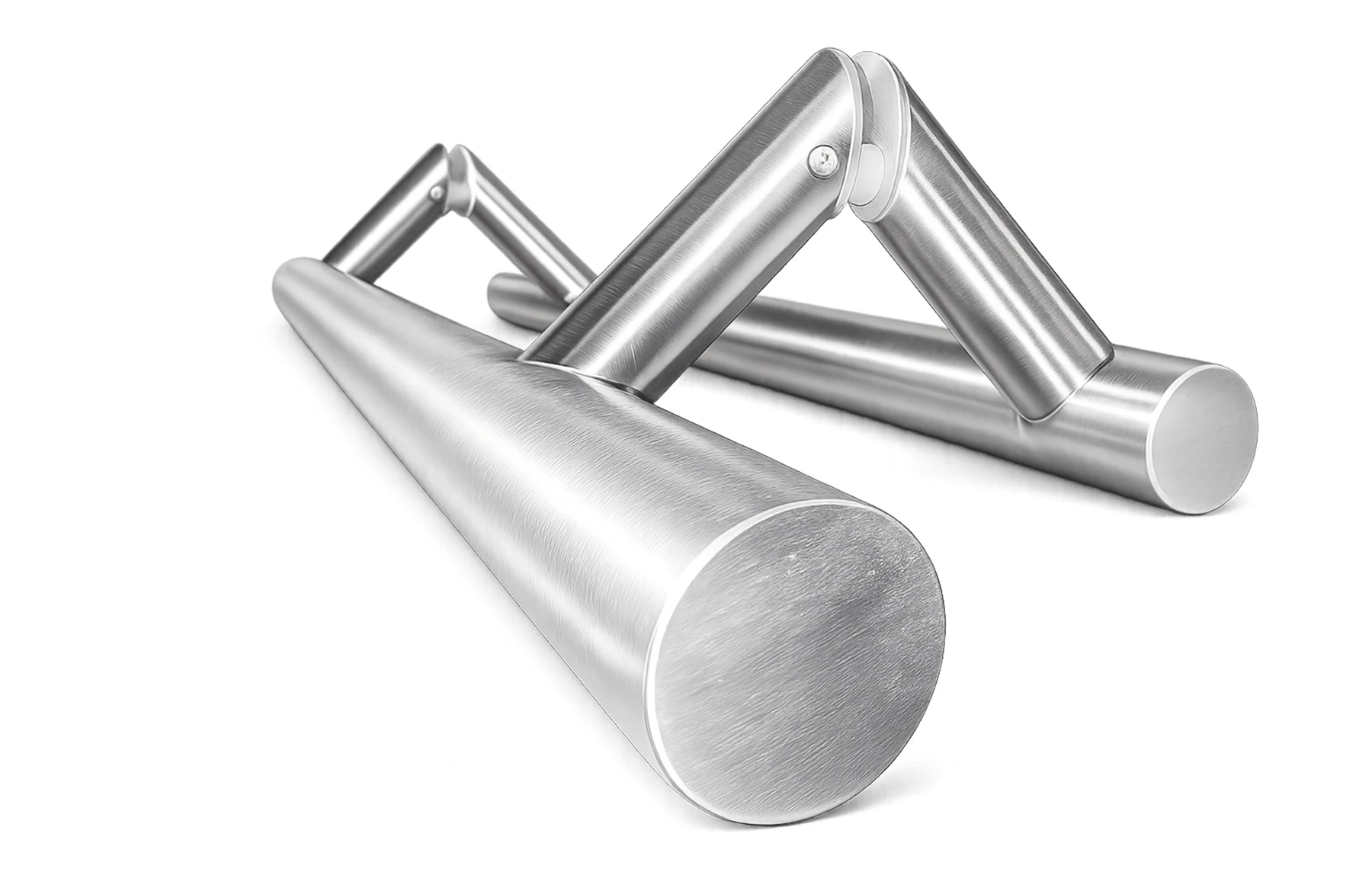 Mâner tragător rotund inox satinat Ø32 mm pentru poartă sau ușă exterior – Virtuoso