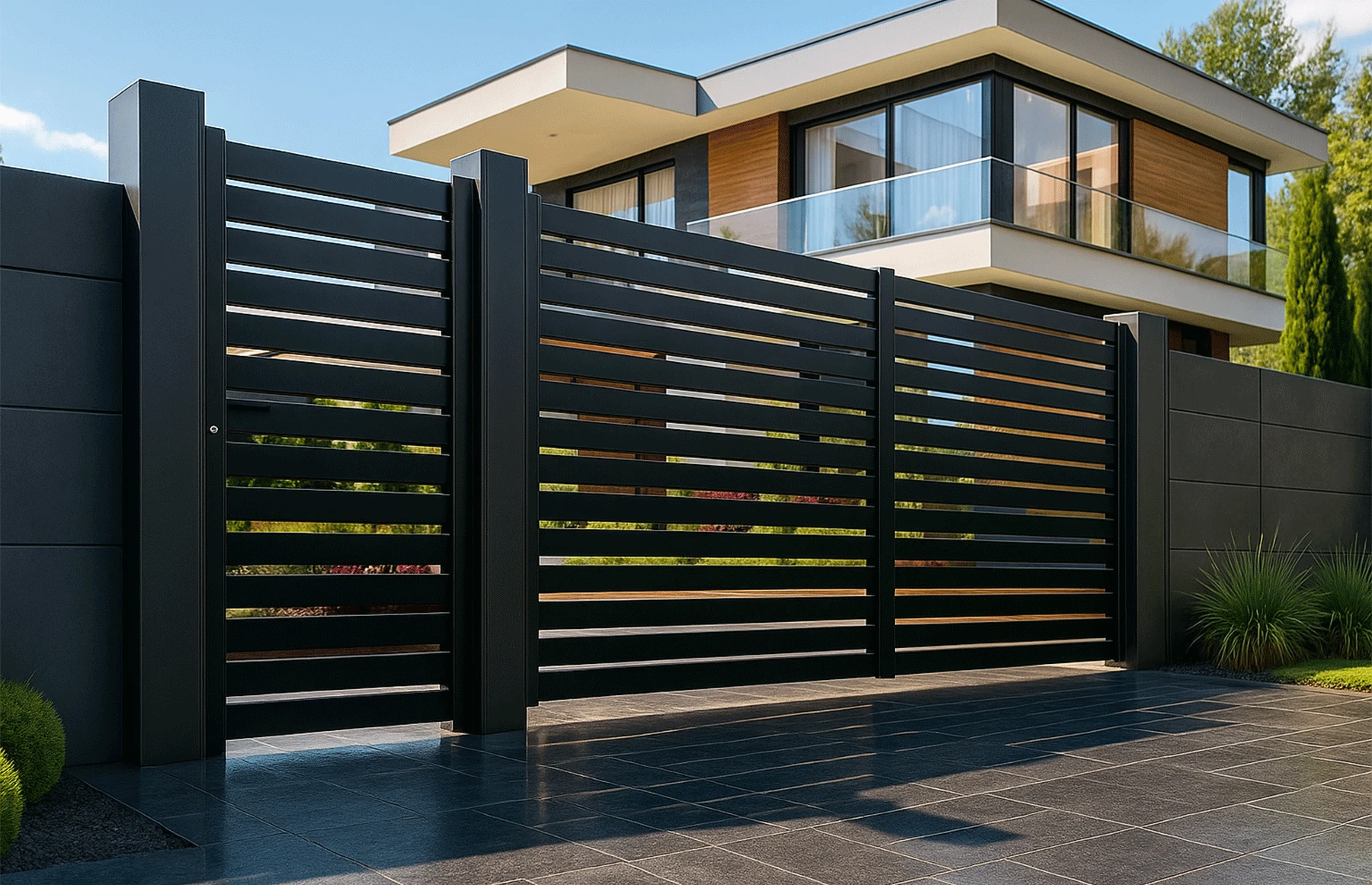 Set porti metalice din aluminiu, gri antracit, model Taurus