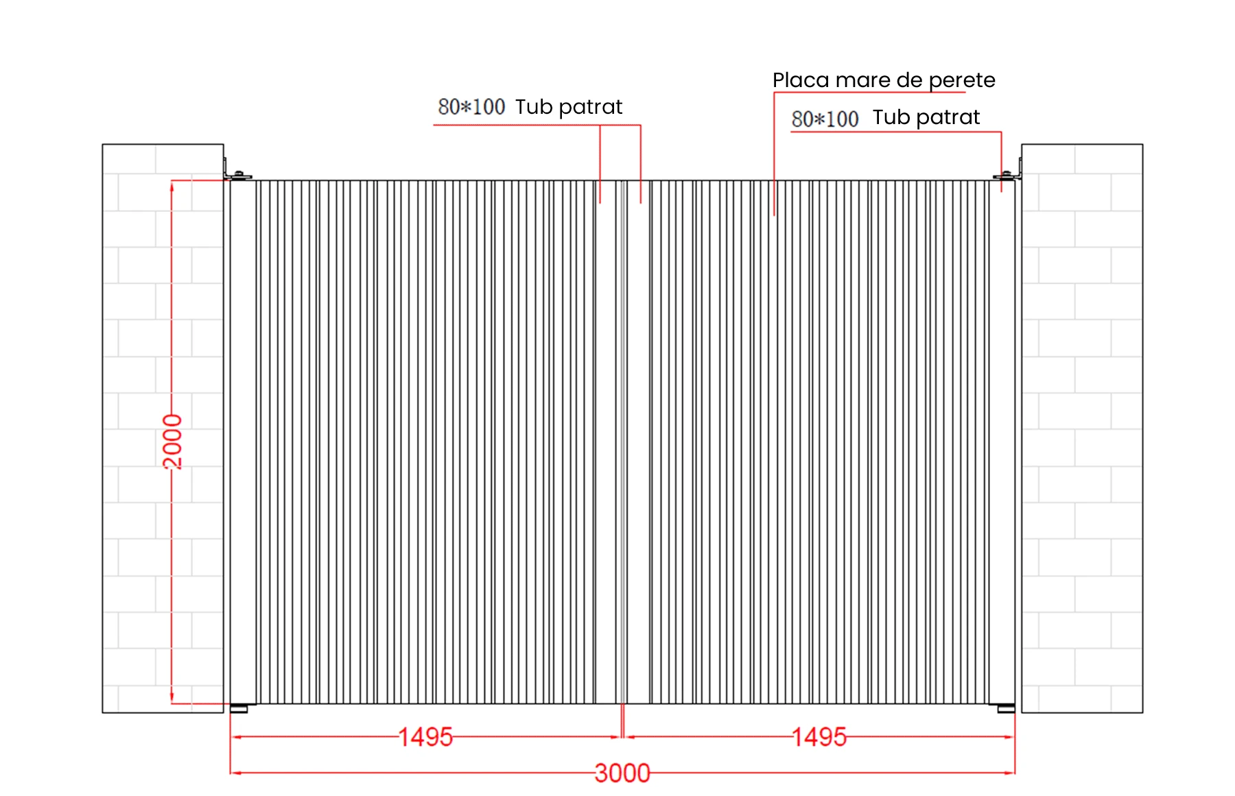 Poarta auto batanta aluminiu 3000x2000mm, model Imperia, gri antracit, Virtuoso Signature Collection