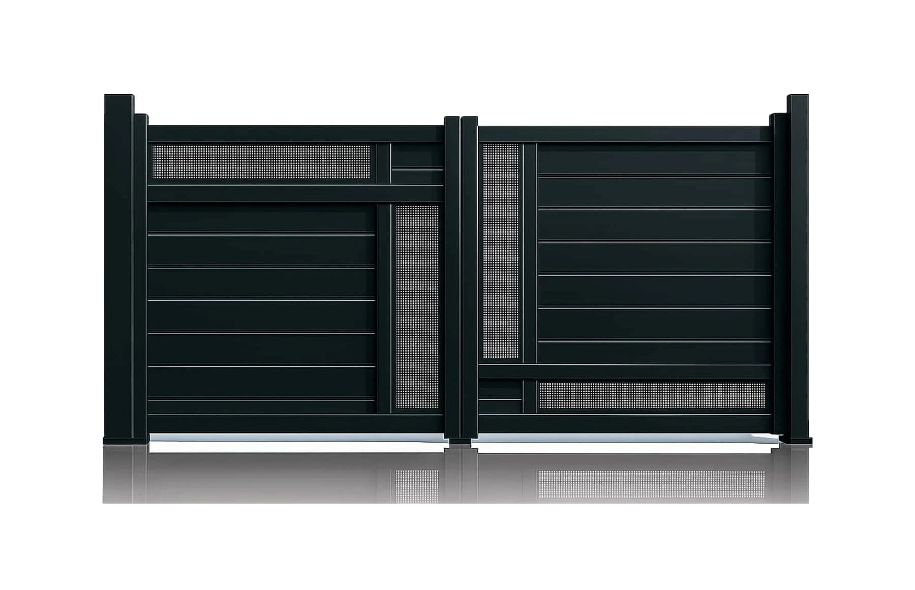 Poarta auto batanta aluminiu 3500x1800mm, model Samurai, gri antracit