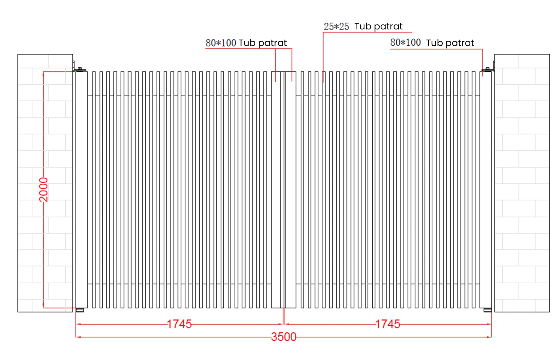 Poarta auto batanta aluminiu 3500x2000mm, model Supernova, gri antracit, Virtuoso Signature Collection