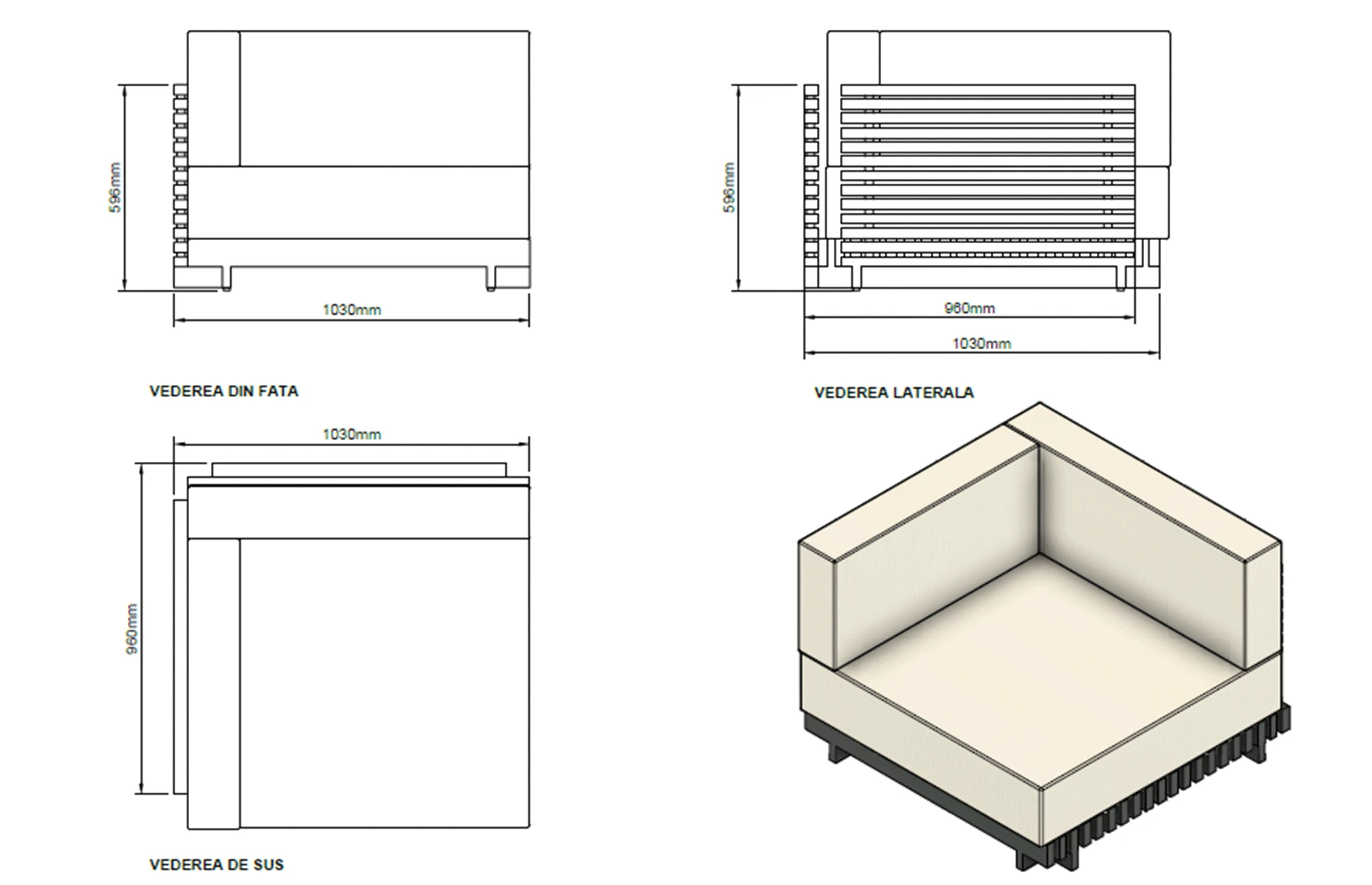 Set mobilier premium din aluminiu, pentru terasa/gradina/balcon, model Kyoto ZETA