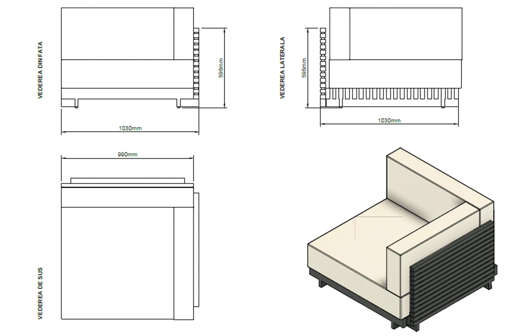 Set mobilier premium din aluminiu, pentru terasa/gradina/balcon, model Kyoto ZETA