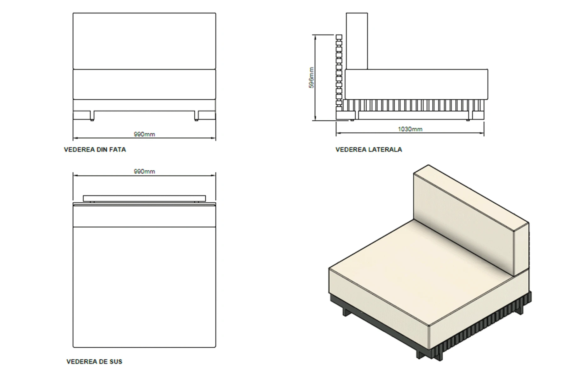 Set mobilier premium din aluminiu, pentru terasa/gradina/balcon, model Kyoto ZETA