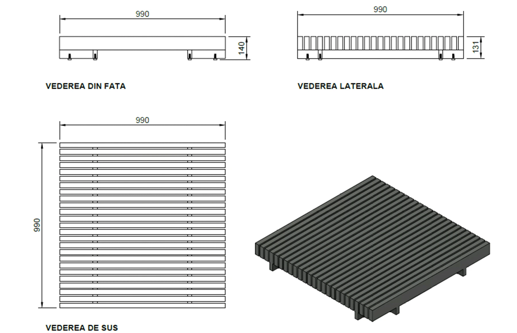 Set mobilier premium din aluminiu, pentru terasa/gradina/balcon, model Kyoto ZETA