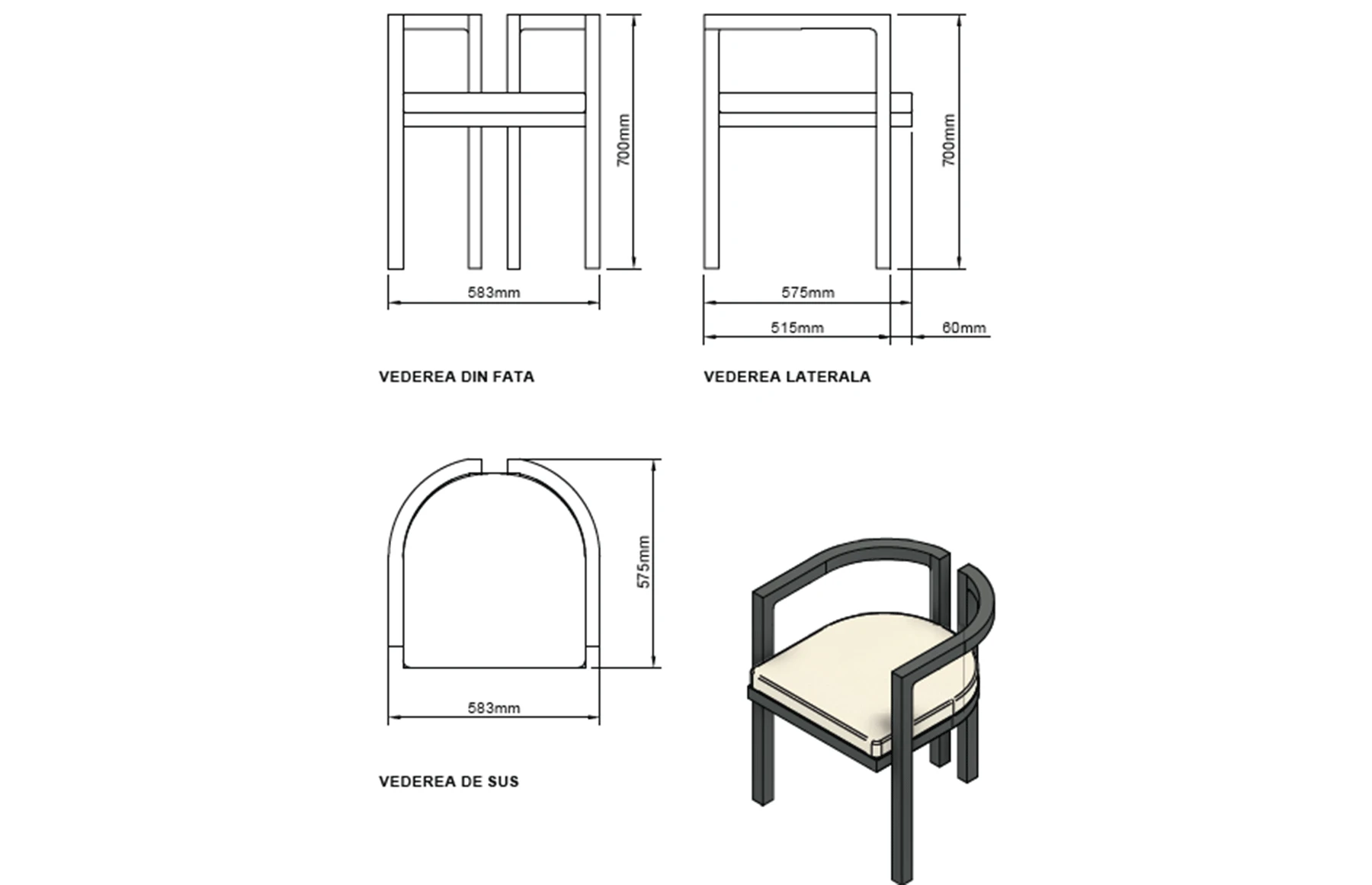 Set masa dining cu 6 scaune premium din aluminiu, pentru terasa/gradina/balcon, model Parma