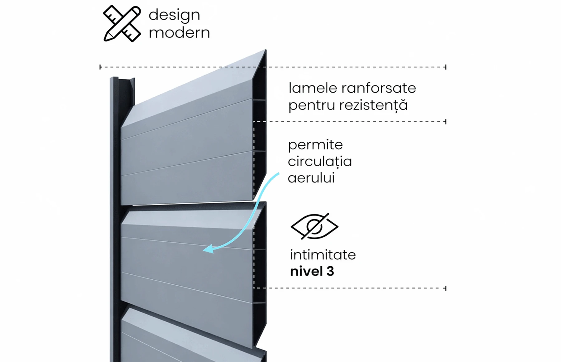 Gard metalic din aluminiu, model Baldur, 2000x1500mm
