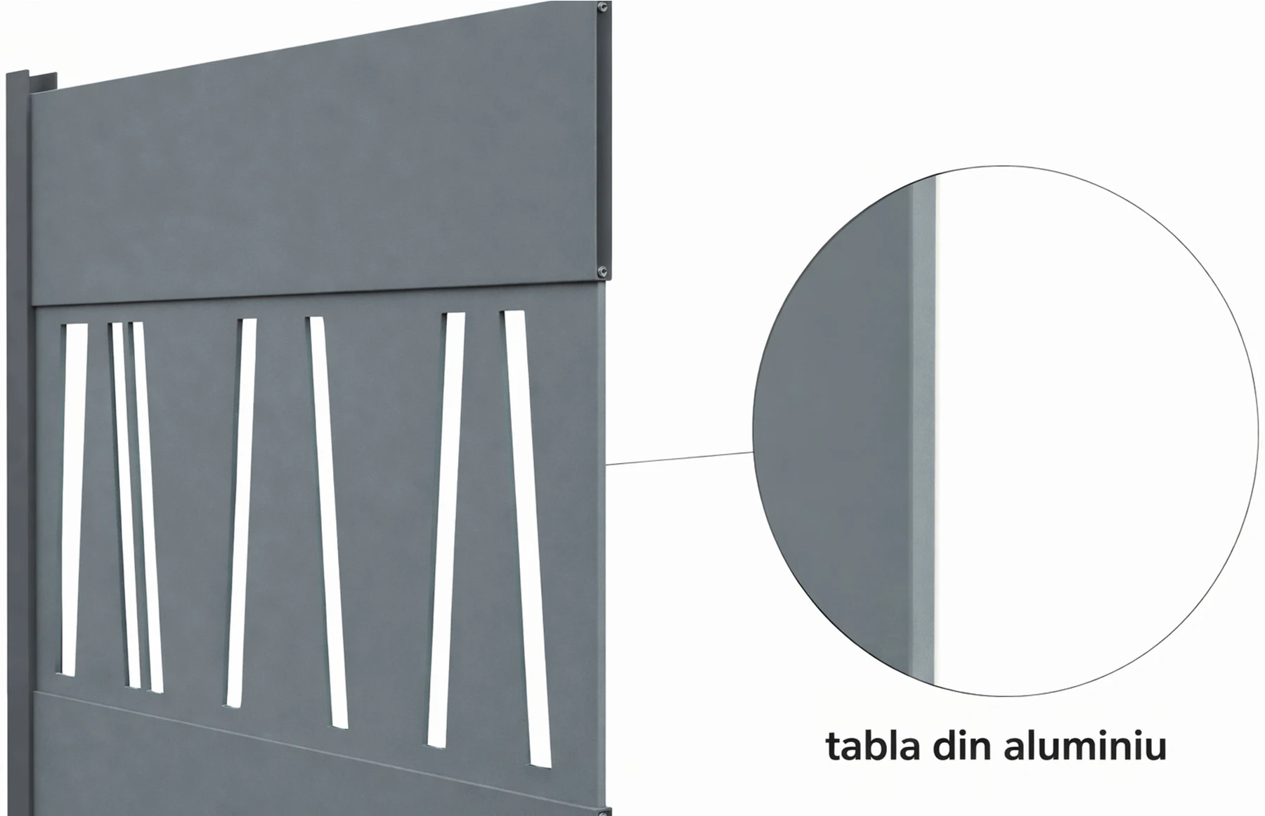 Gard metalic din aluminiu, model Poseidon, 1500x2000mm