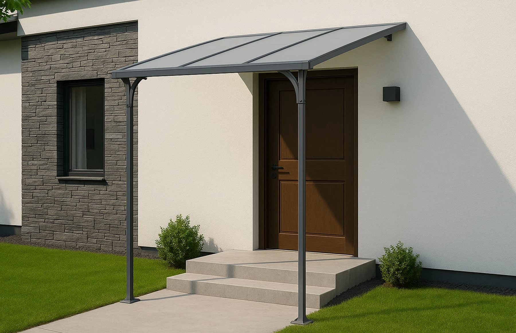 Copertina tip pergola pavilion din aluminiu STRONG, Dimensiune  1500 x 2190mm, Culoare policarbonat: Transparent