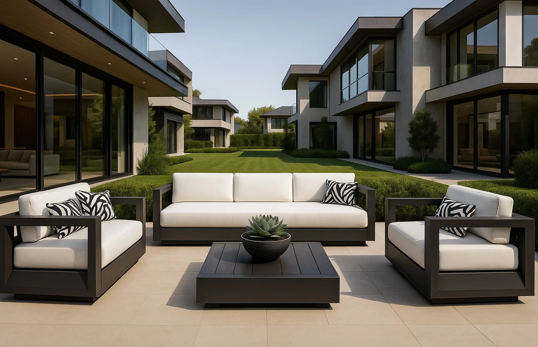 Set mobilier premium din aluminiu, pentru terasa/gradina/balcon, model Dubai