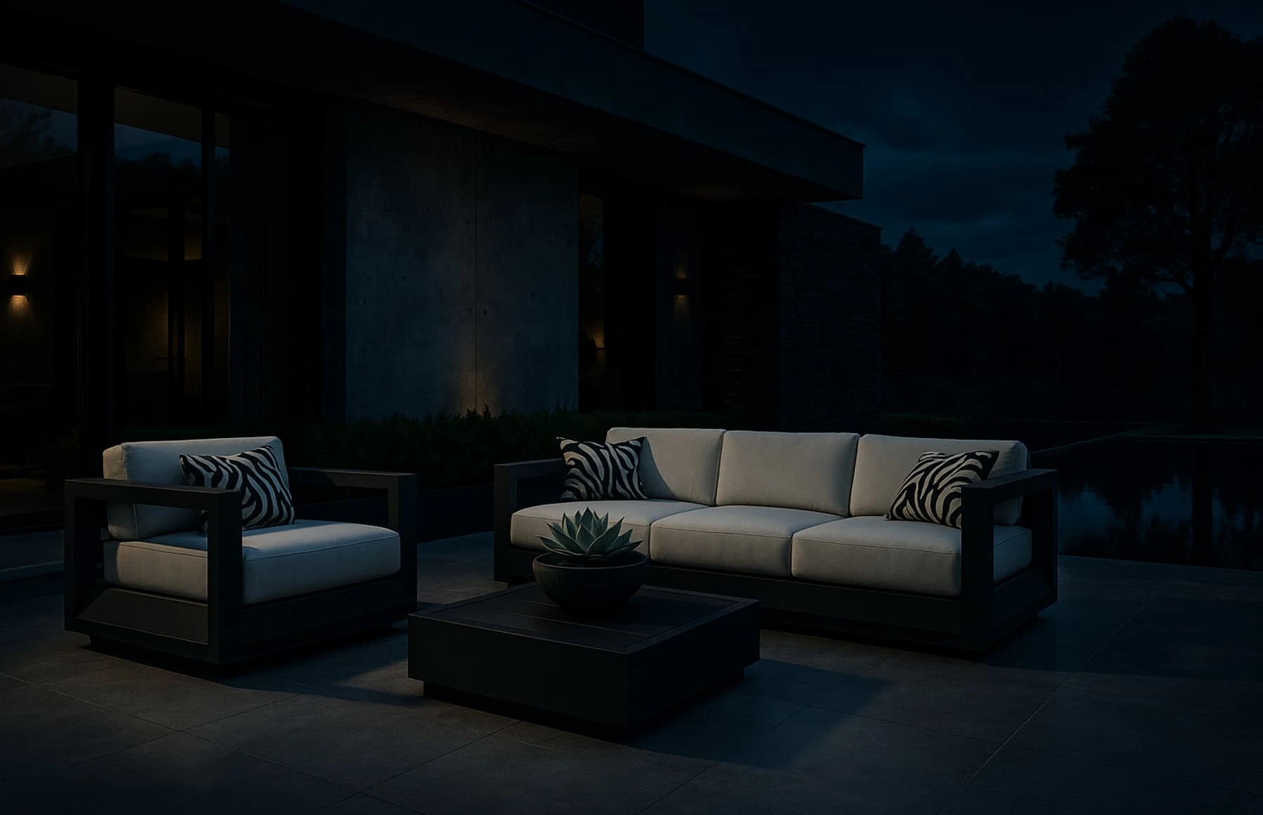 Set mobilier premium din aluminiu, pentru terasa/gradina/balcon, model Dubai