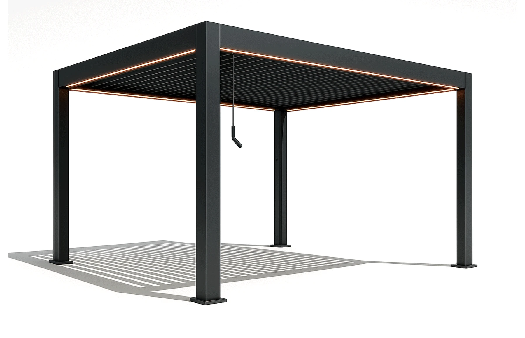 Pergola Bioclimatica X 2.0, Aluminiu, 4x4m, LED Lumina Calda, Gri Antracit
