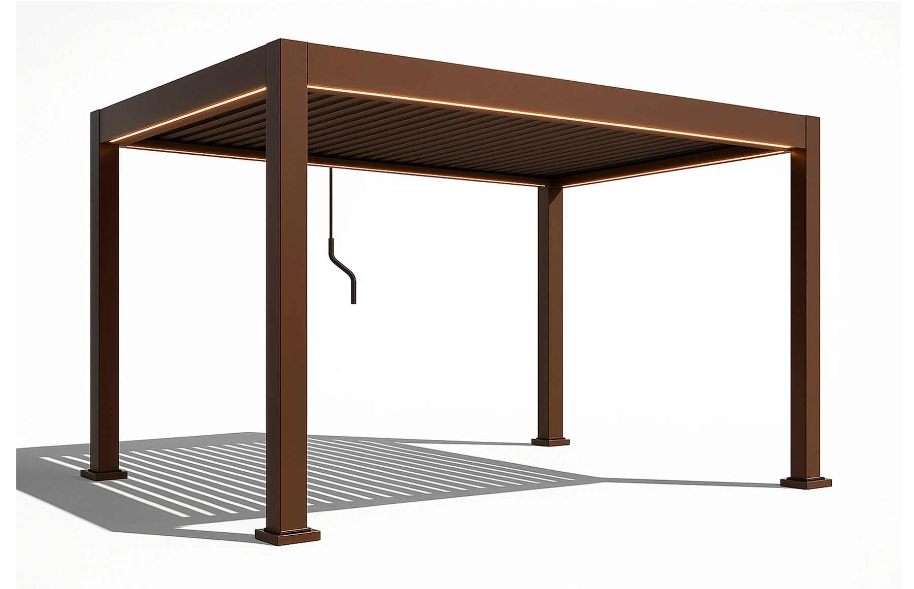 Pergola Bioclimatica X 2.0, Aluminiu, 3x4m, LED Lumina Calda, Maro