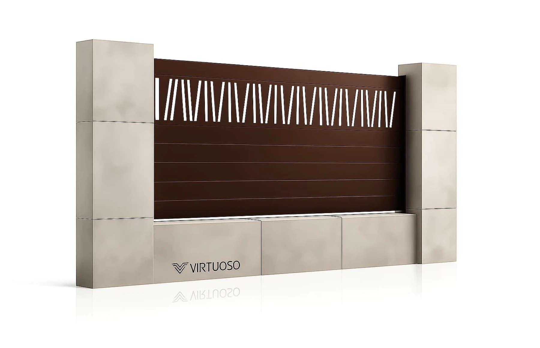 Gard metalic din aluminiu, model Poseidon, 2000x1800mm