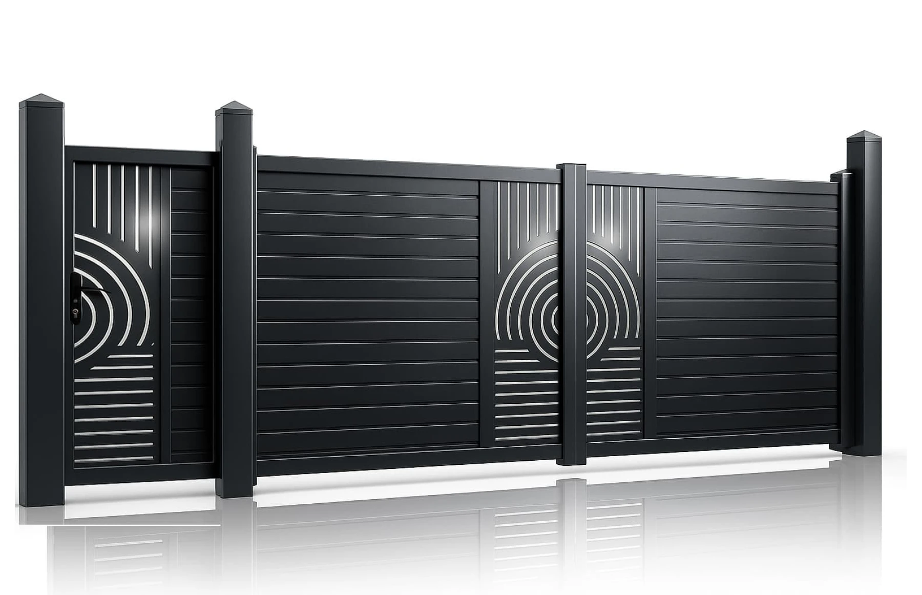 Set porti metalice din aluminiu, gri antracit, model Sahara