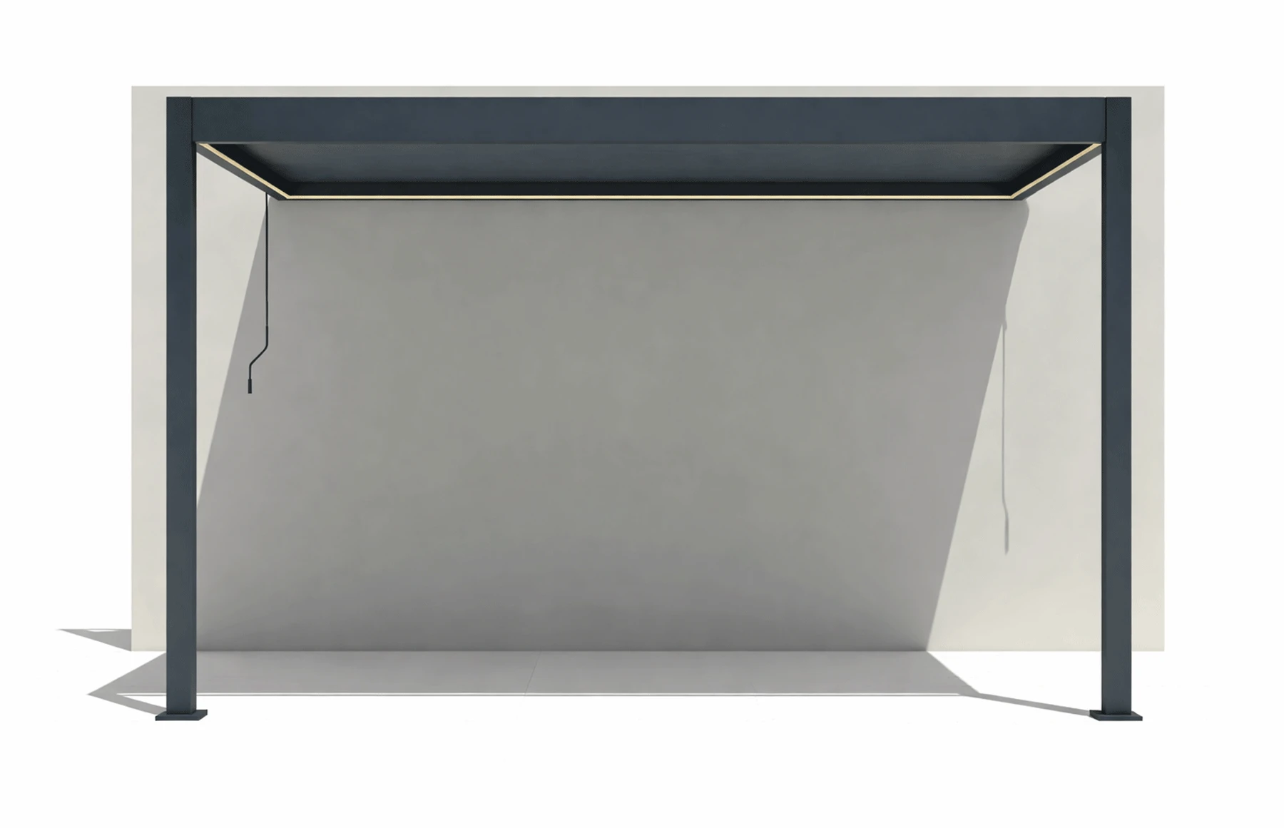 Pergola Bioclimatica X 2.0, cu Prindere pe Casa, 3x4m, LED Lumina Calda, Gri Antracit