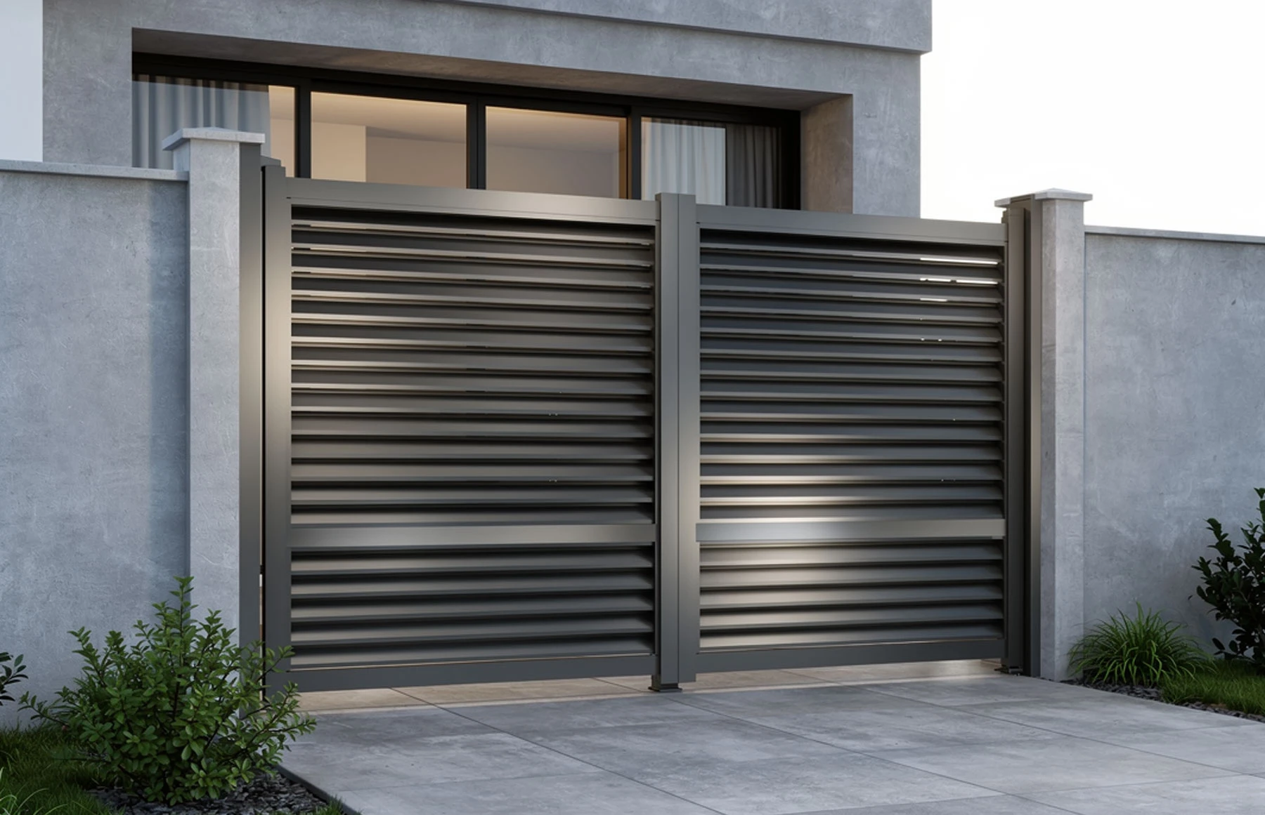 Poarta auto batanta ranforsata aluminiu 3000x1800mm, gri antracit, model Jaluzea Suprem
