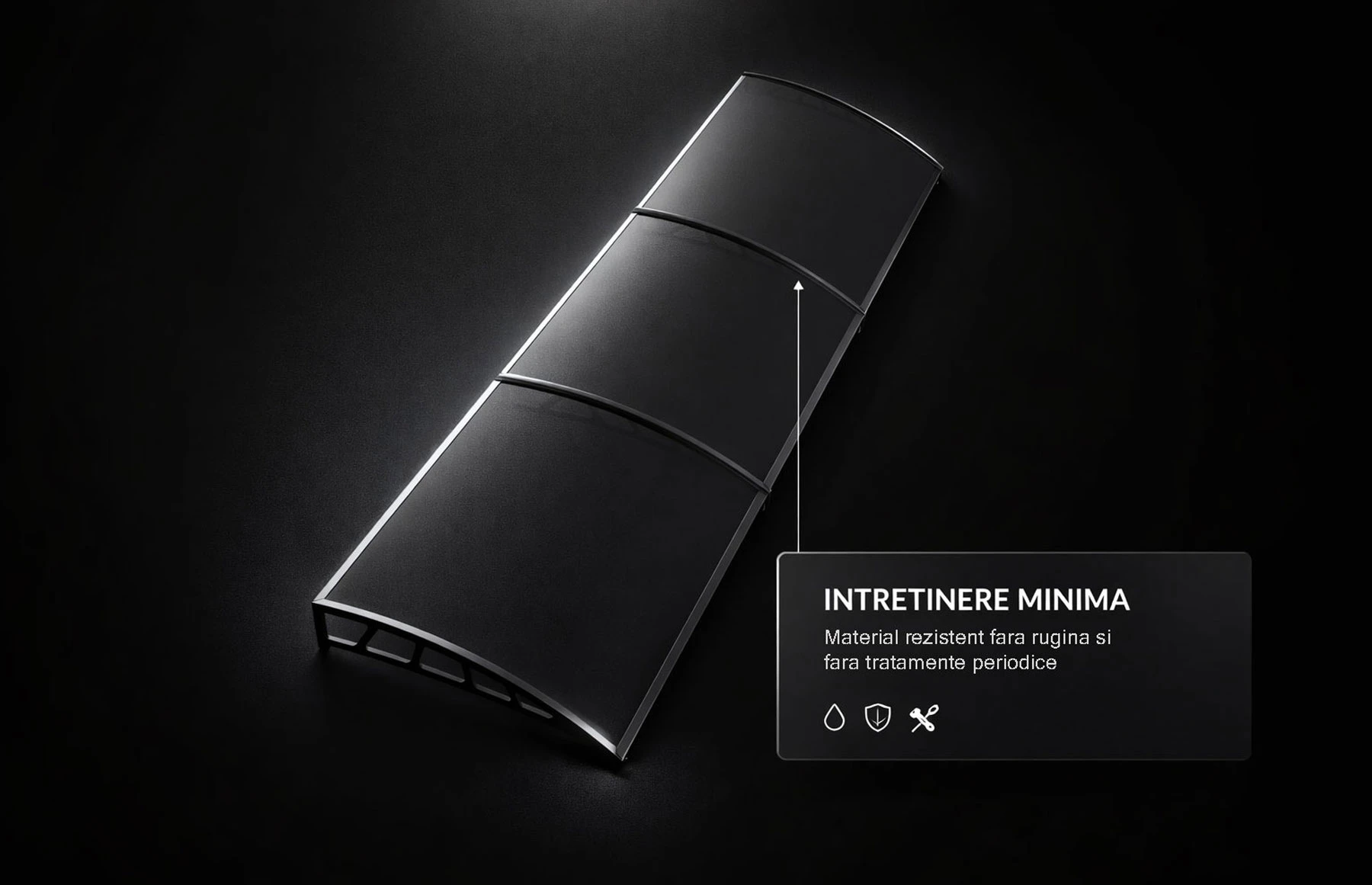 Copertina metalica cu plastic rigid, 1050x3600mm