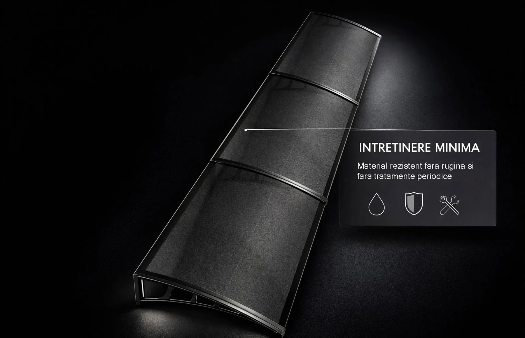 Copertina metalica cu plastic rigid, 700x3600mm