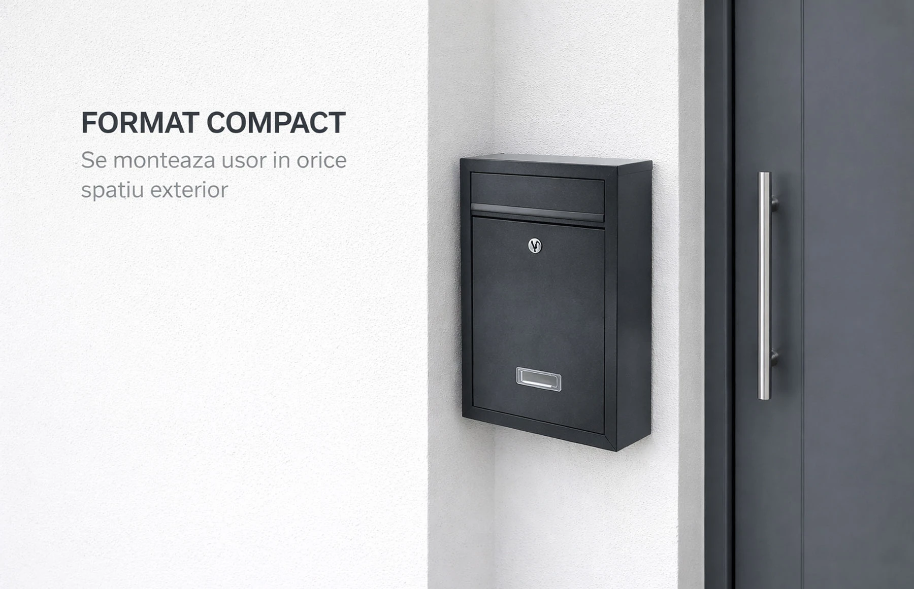 Cutie postala otel zincat, 320x220x100, Negru