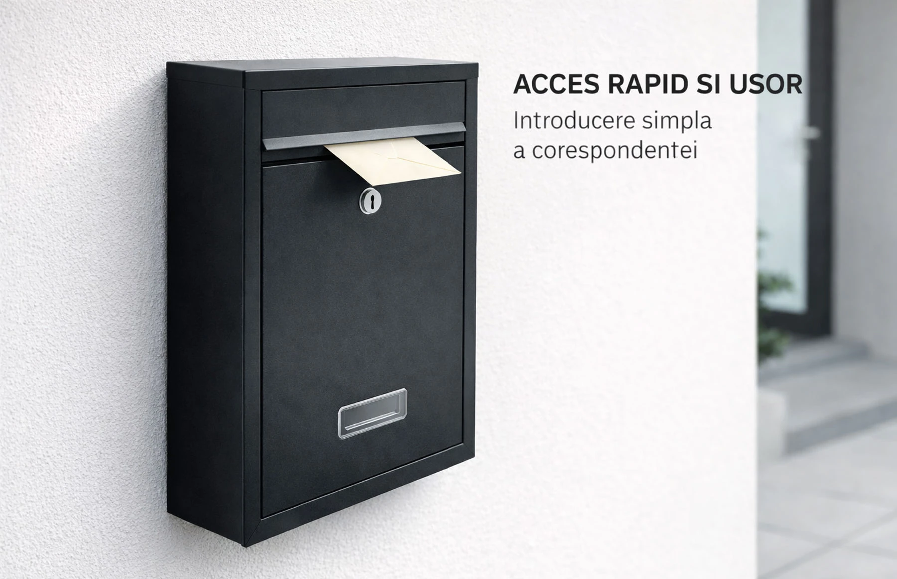 Cutie postala otel zincat, 320x220x100, Negru