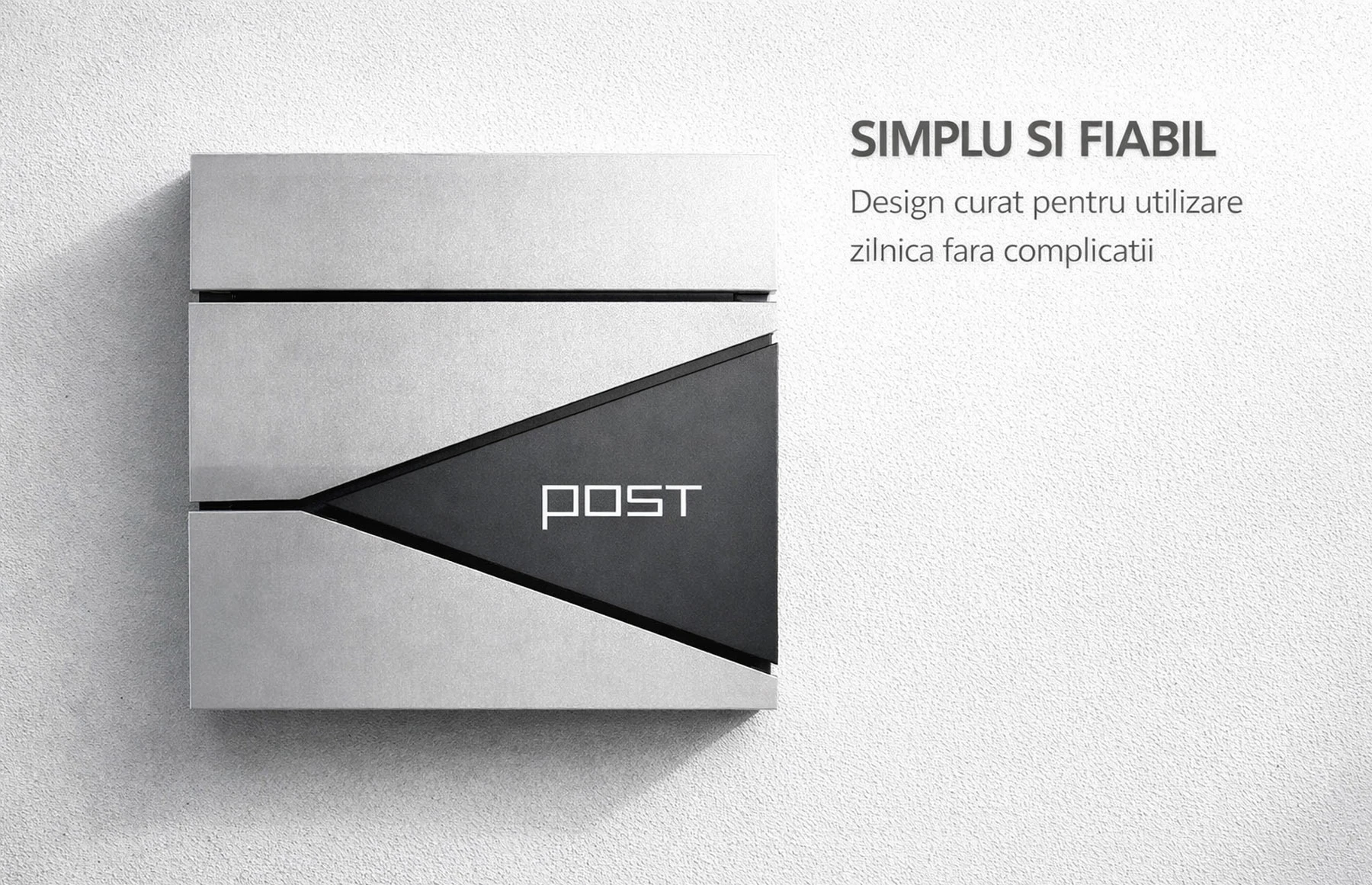 Cutie postala otel zincat, Design Modern, Gri antracit, Argintiu si Negru