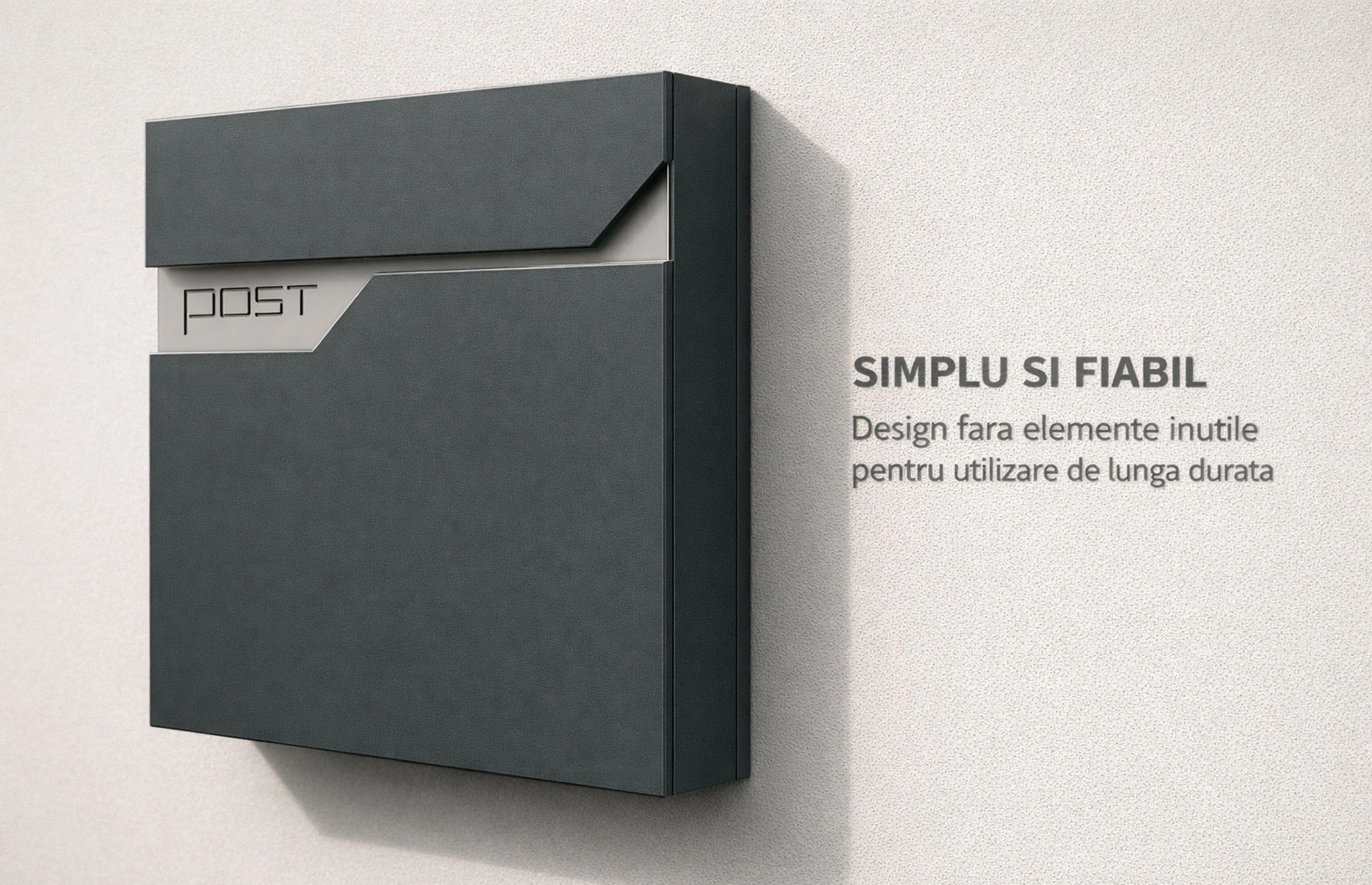 Cutie postala otel zincat, Design Modern, Gri antracit si Argintiu