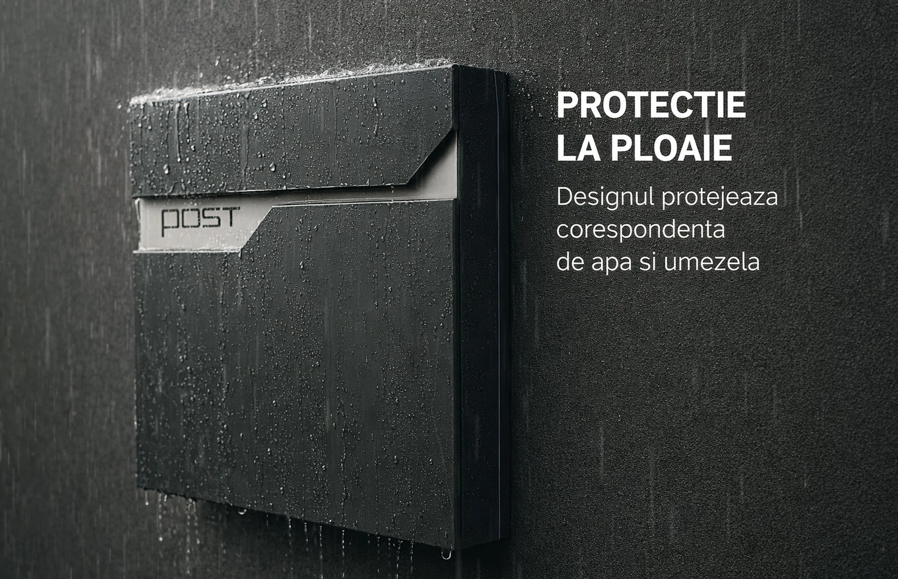 Cutie postala otel zincat, Design Modern, Gri antracit si Argintiu