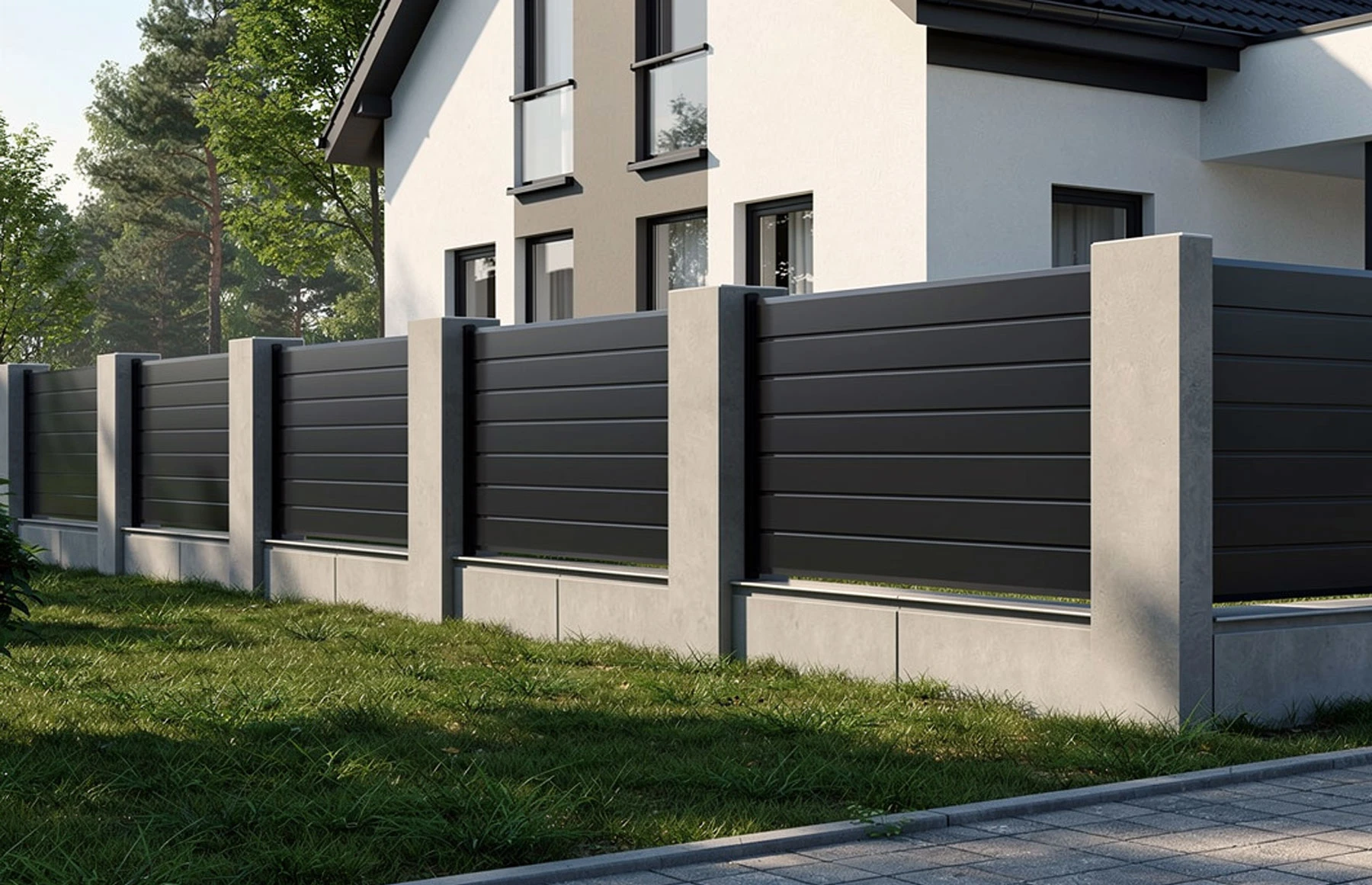 Gard metalic din aluminiu, model Baldur, 2000x1500mm