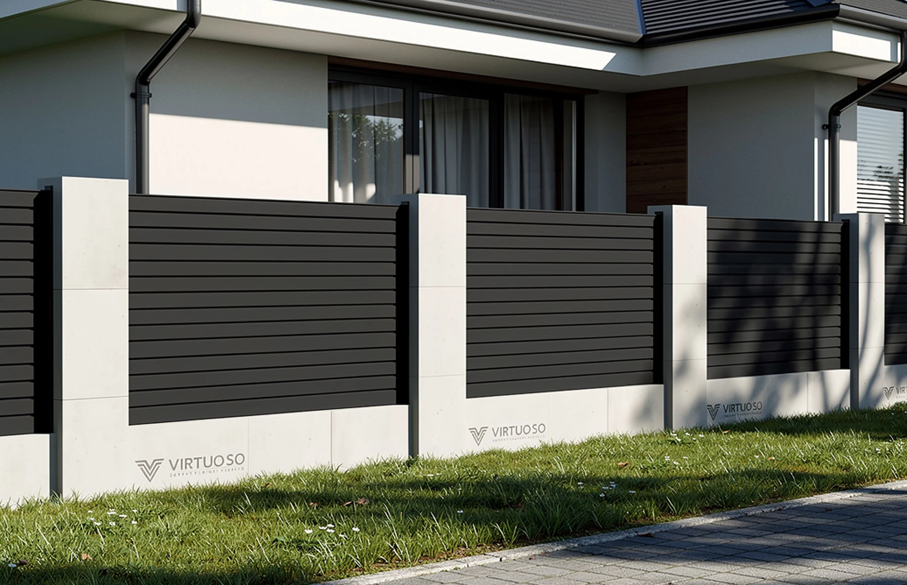 Gard metalic din aluminiu, model Jaluzea Deluxe, 2500x1500mm