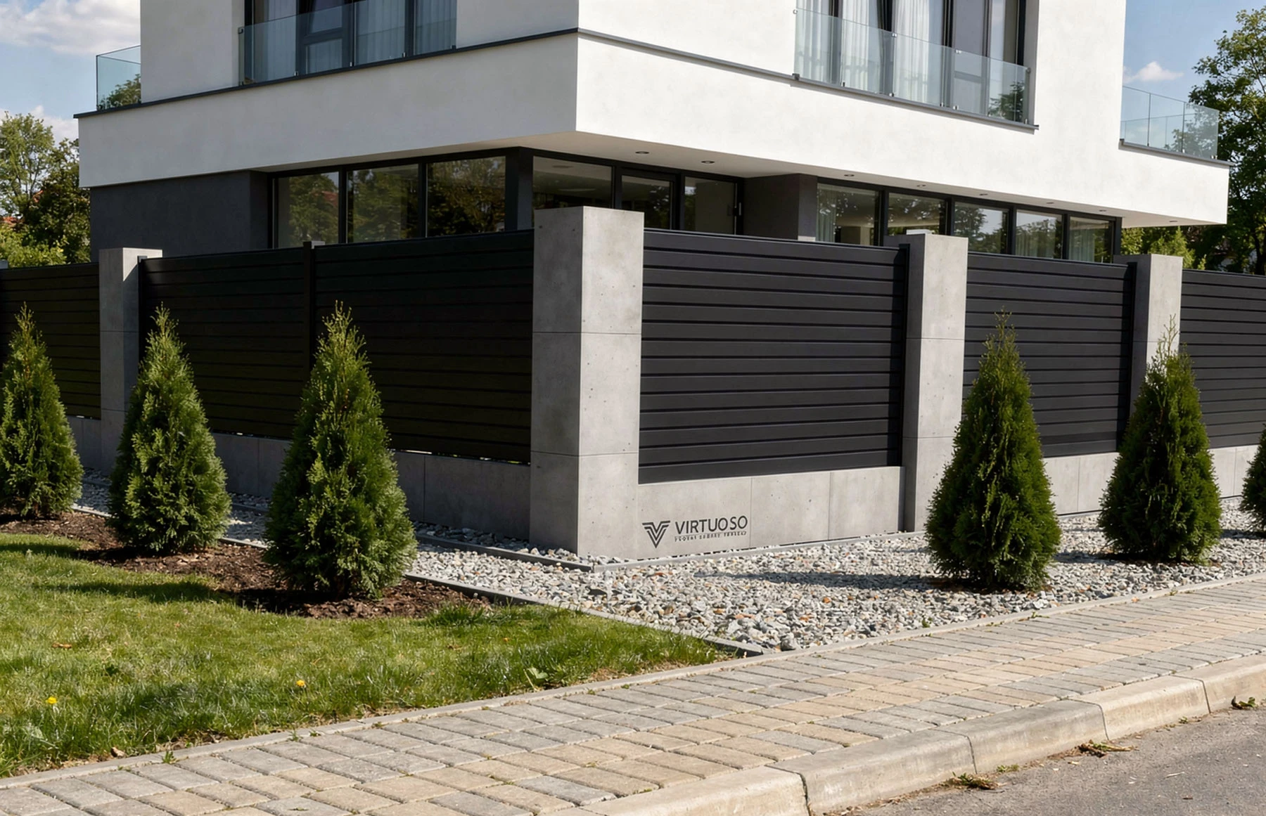 Gard metalic din aluminiu, model Jaluzea Deluxe, 2500x1800mm