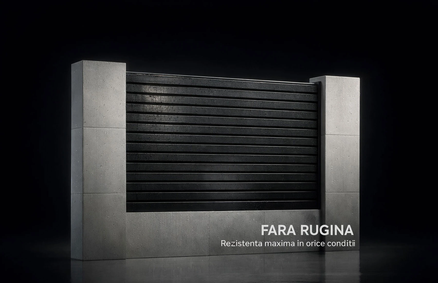 Gard metalic din aluminiu, model Jaluzea Deluxe, 2500x1500mm