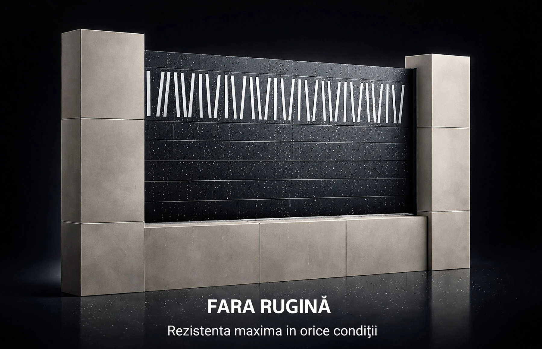 Gard metalic din aluminiu, model Poseidon, 2000 x 1800 mm