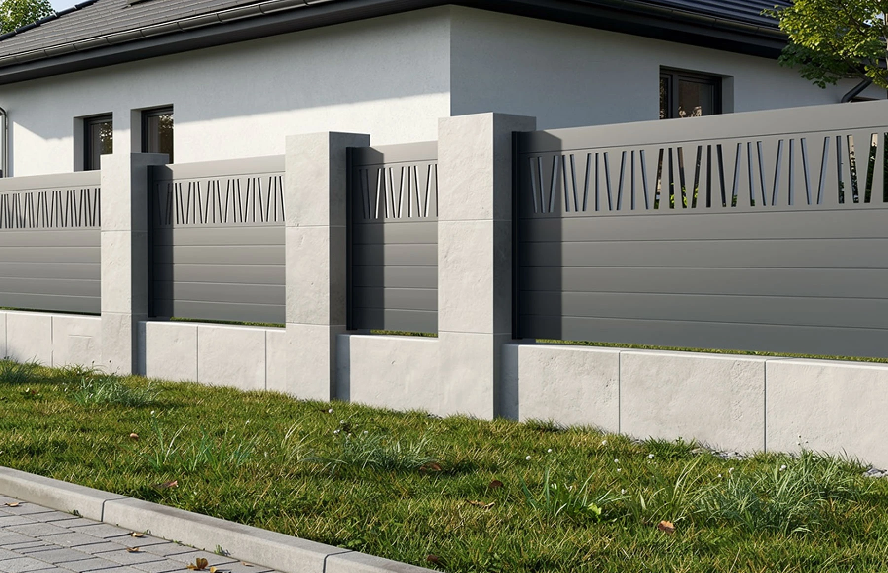 Gard metalic din aluminiu, model Poseidon, 2500 x 1800 mm