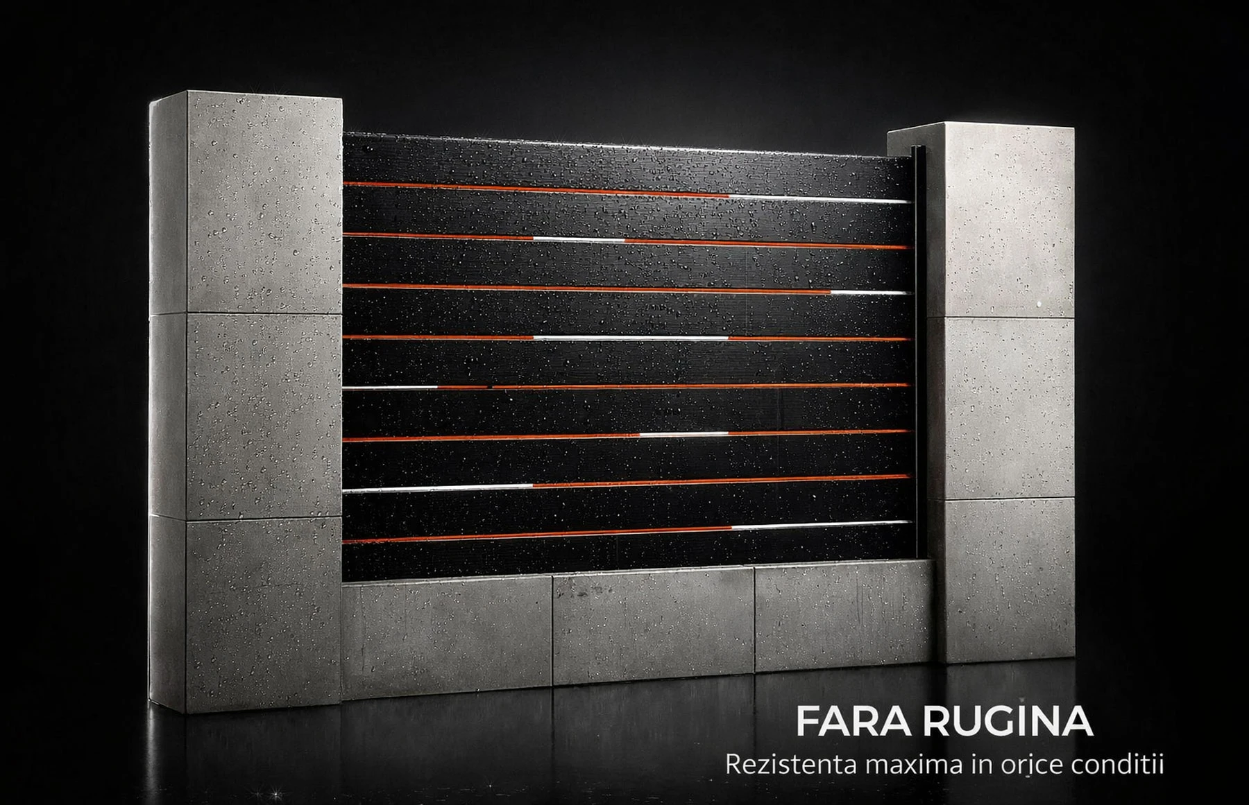 Gard metalic din aluminiu, model Ragnar, 2500x1500