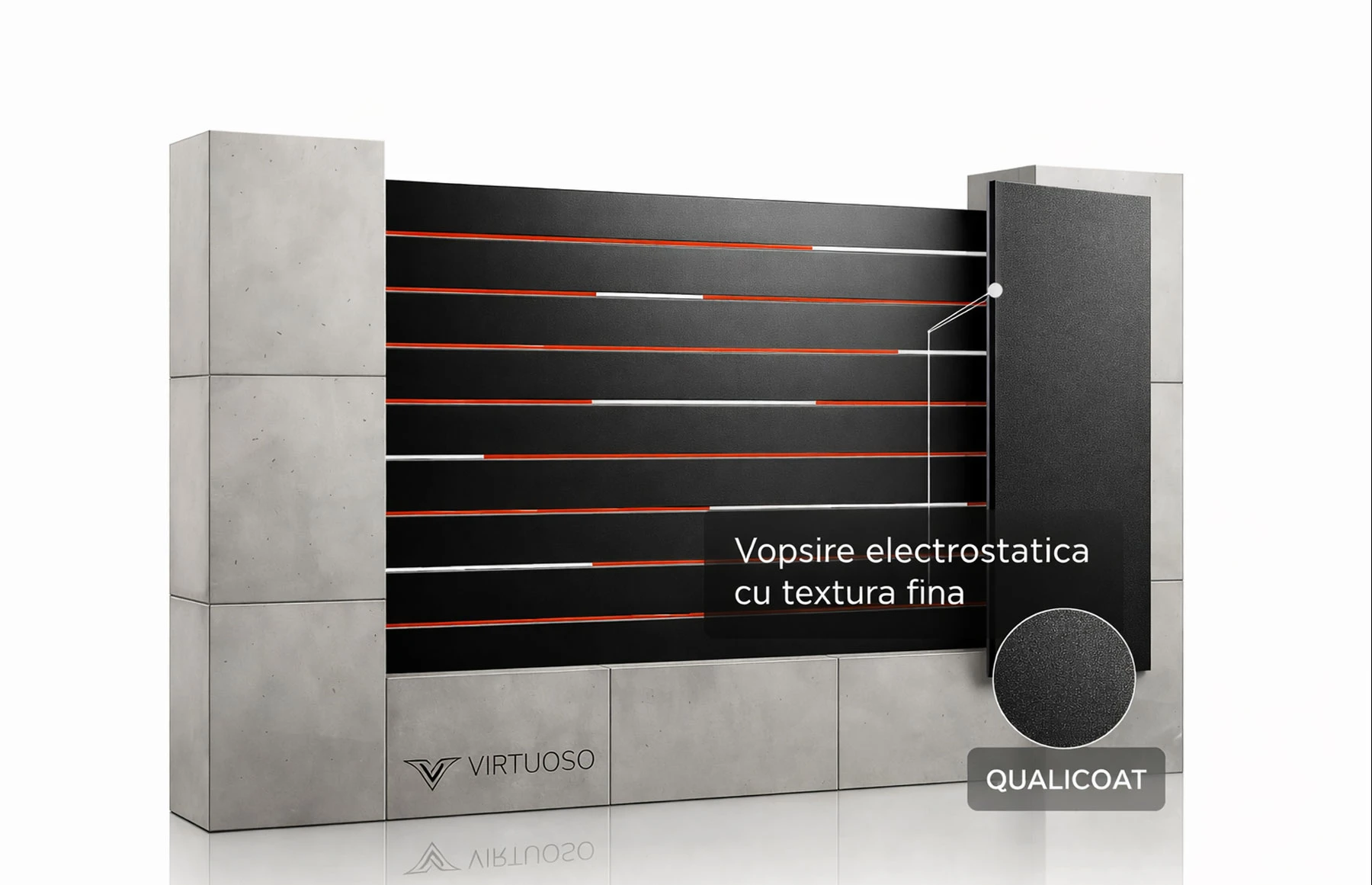 Gard metalic din aluminiu, model Ragnar, 2500x1500